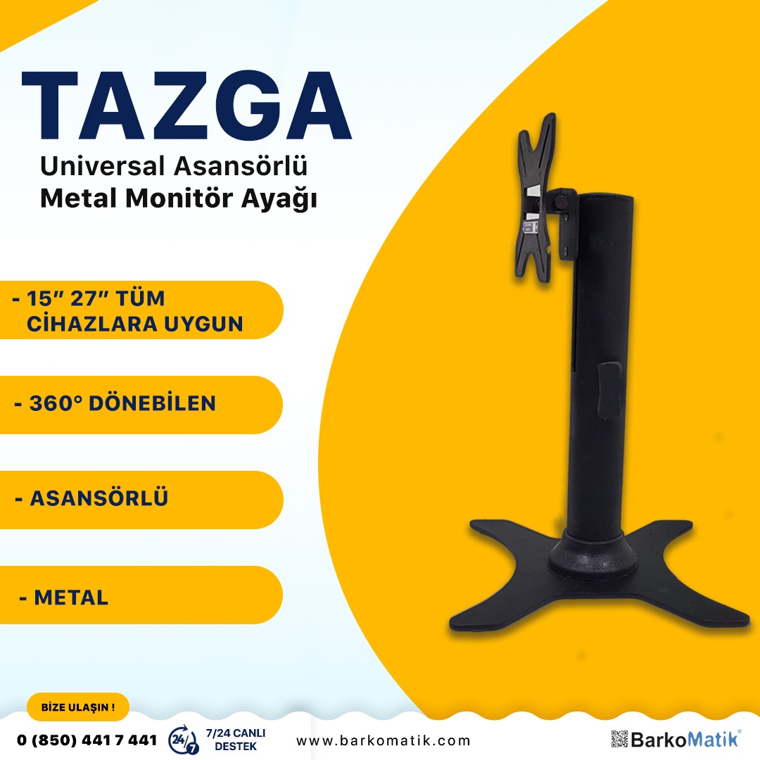 TAZGA AYAK-  17 – 27 ” MONİTÖR DESTEKLİ ASANSÖRLÜ (360 DÖNER)