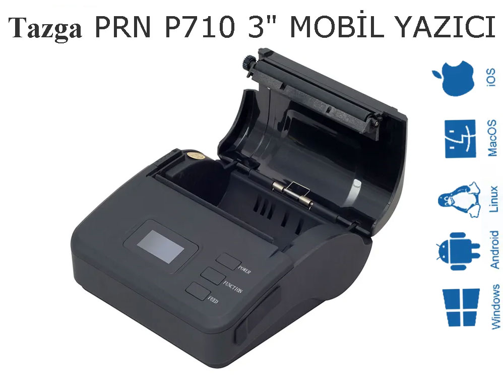 TAZGA PRN P710 MOBİL 80 MM YAZICI USB/BT / EKRANLI