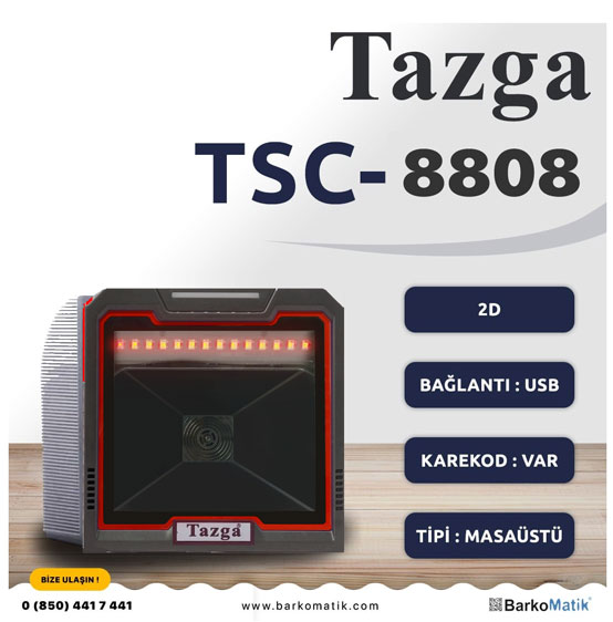 TAZGA TSC 8808 MASA TİPİ 2D BARKOD OKUYUCU