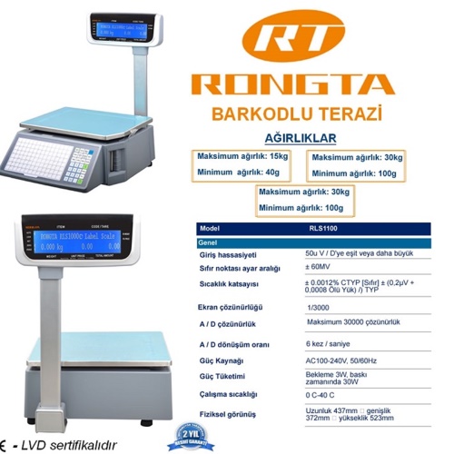 rongta rls 1100c 30kg barkodlu terazi